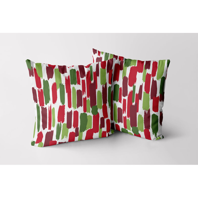 Housse de coussin d'extérieur Festive Paint, 18 po x 18 po, Rouge
