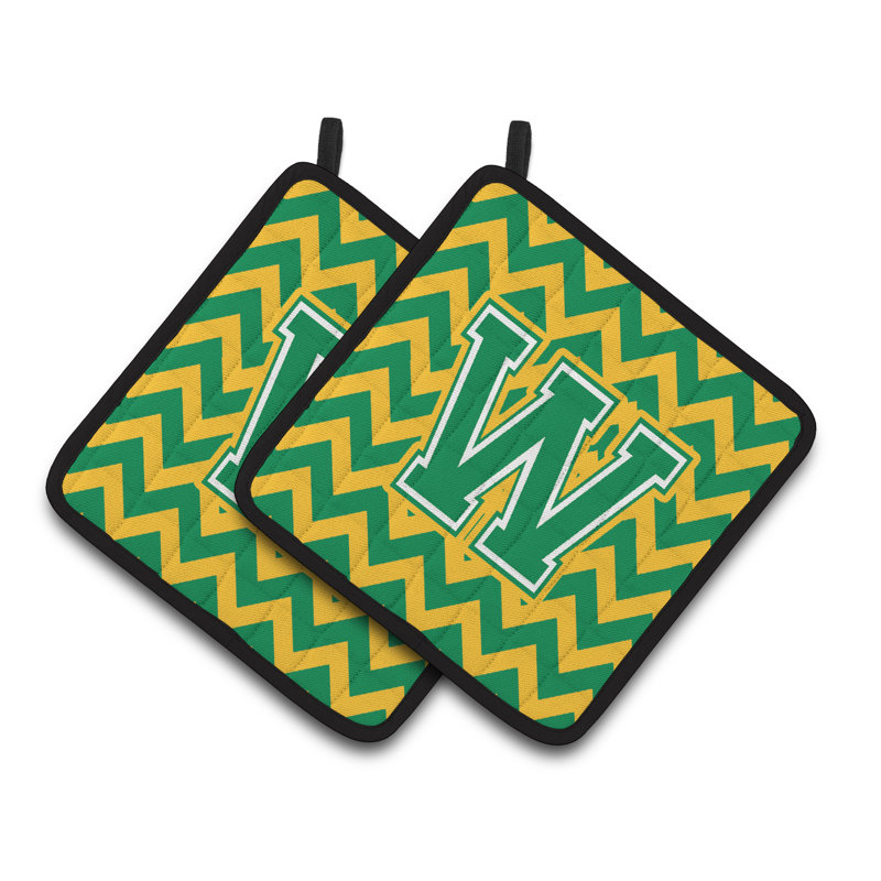Poignée à chevrons, W, Vert/doré