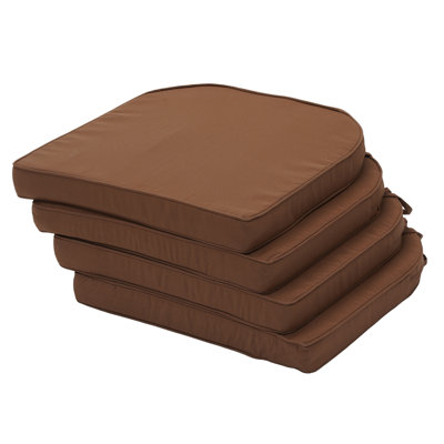 Outdoor Dining Chair Seat Cushion, Solid Square Seat Pads Replacement, Patio Seat Chair Cushions (Set of 4)