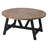 COZAYH Rustic Farmhouse Round Coffee Table with Geometric Base for Living Room