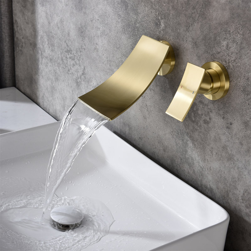 Robinet de salle de bain à un trou, Or brossé