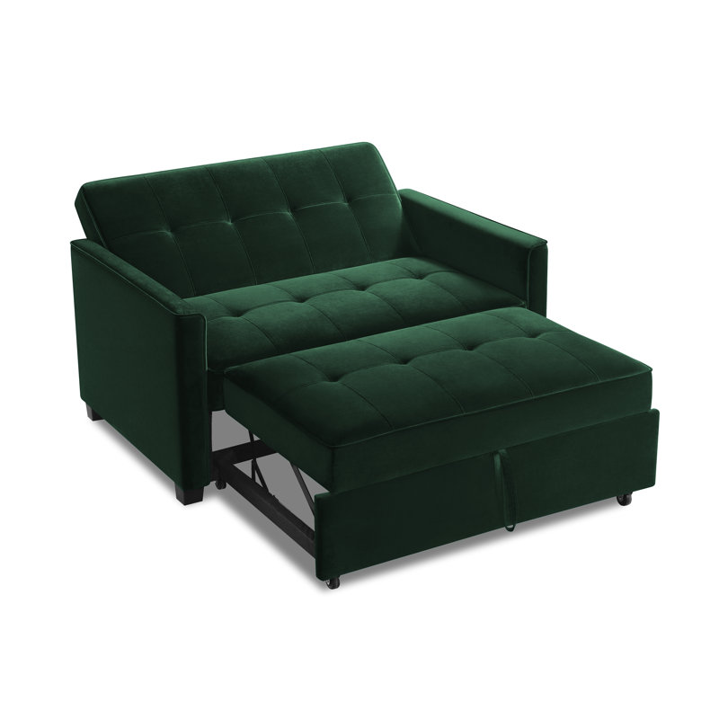 Thierry 2 Seater Sofa Bed, Hunter Green Velvet