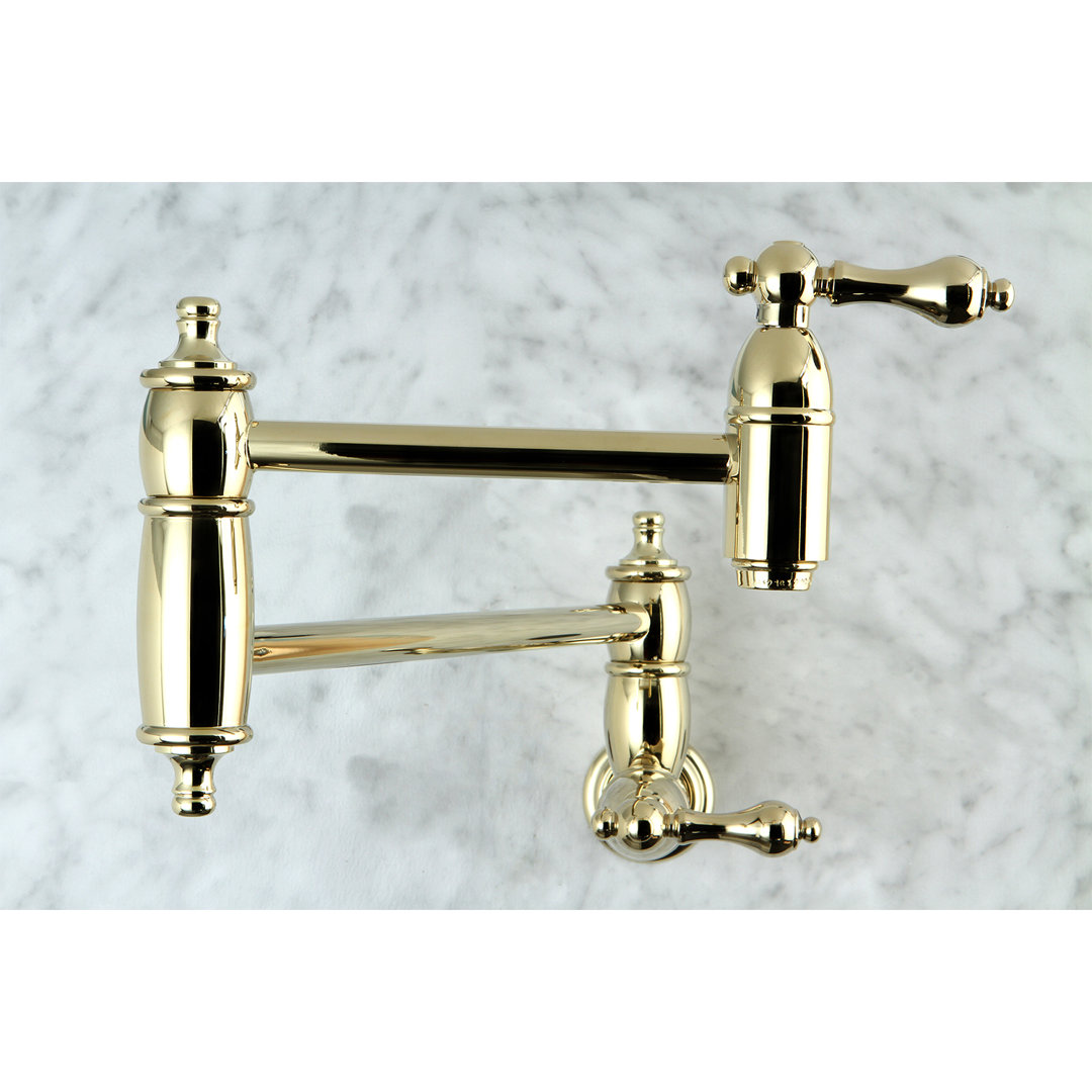 Kingston Brass Restoration Two-Handle 1-Hole Wall Mount Pot Filler Faucet Kingston Brass 