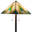 Lampe sur pied 62 "à deux lumières de style Tiffany avec abat-jour en verre coloré bleu ambre et vert