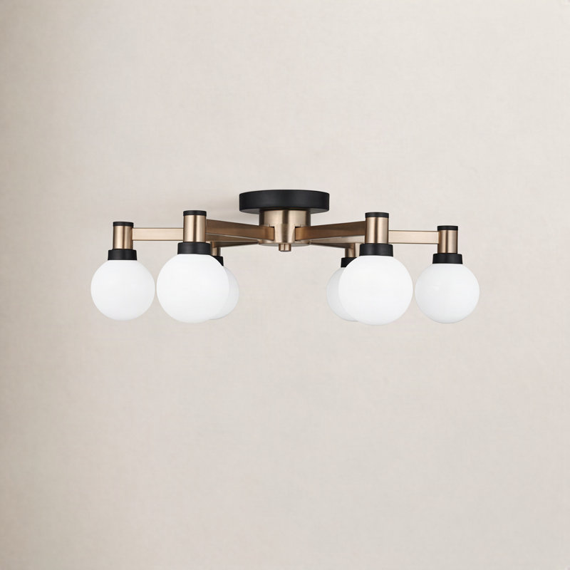 Plafonnier semi-encastré 24 po 6 lumières Andrea