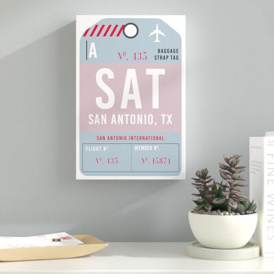 San Antonio Luggage Tag - Textual Art Print -  Ebern Designs, 5544B48166D94F4989F240B54591C45B
