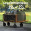 320Lb Load-Bearing  Collapsible Tailgating Wagon With All-Terrain Wheels, Adjustable Handle
