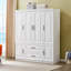 Armoire en bois manufacturé Saloma, blanc