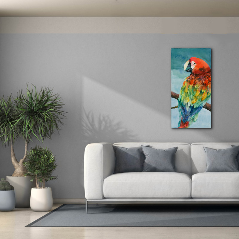 Art mural sur toile Winston Porter «Parrot» par Annelein Beukenkamp, H 40 po x l 20 po x P 1,5 po