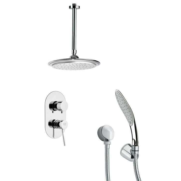 Système de douche complet à pression équilibrée avec valve brute Orsino