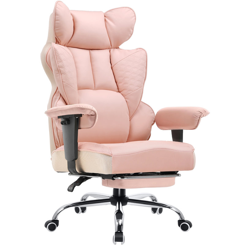 Office Chair High Back PU Leather Executive Desk Chair With Footrest, Ergonomic Heavy Duty Big And Tall Swivel Reclining Computer Chairs For
