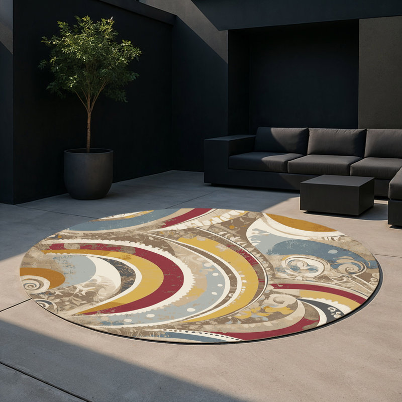 Perky Jiggle Indoor And Outdoor Area Rug, Round 5'