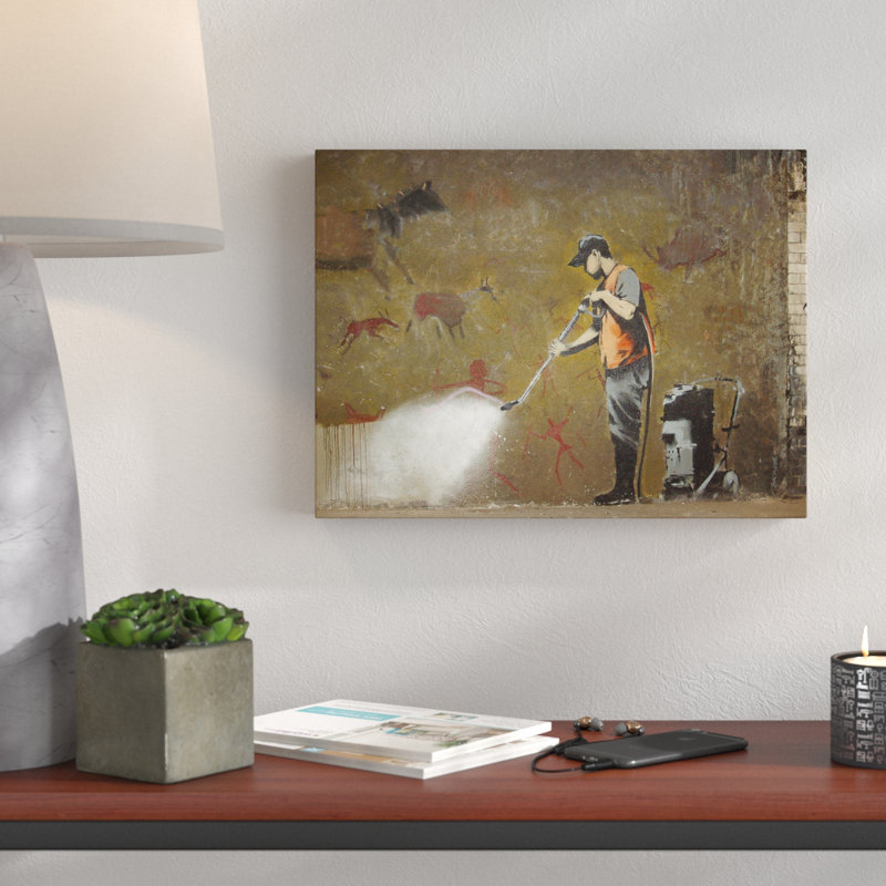 «Get it off the Wall» par Bansky, reproduction d'art graphique sur toile, H 15 po x l 20 po x P 1,5 po