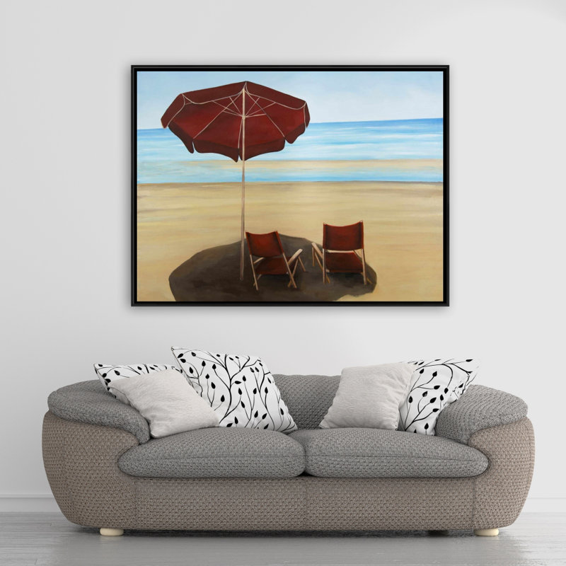 Relax at the beach - Sea Marine Framed Canvas for Home Decor, 49.25" H x 37.25" W