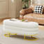 Grand banc repose-pieds ovale avec rangement pour chambre à coucher