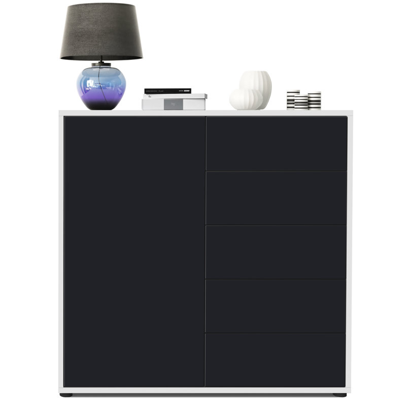 Mcdevitt 79 cm W Sideboard, Matt White/Matt Black