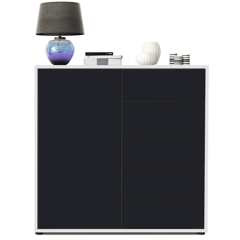 Mcdevitt 79cm Sideboard, Matt White/Matt Black