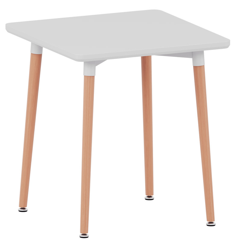 Joey Beech Solid Wood Base Dining Table, White