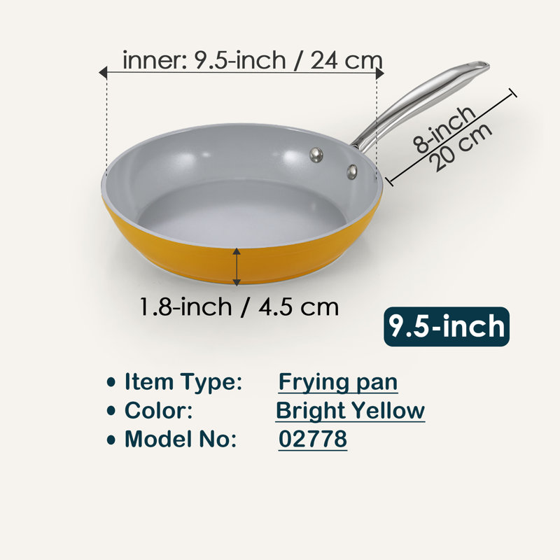 Cook N Home 9.5-inch Non Stick Frying Pan Skillet Hard Anodized Healthy Ceramic Nonstick Cookware - Thumbnail 3