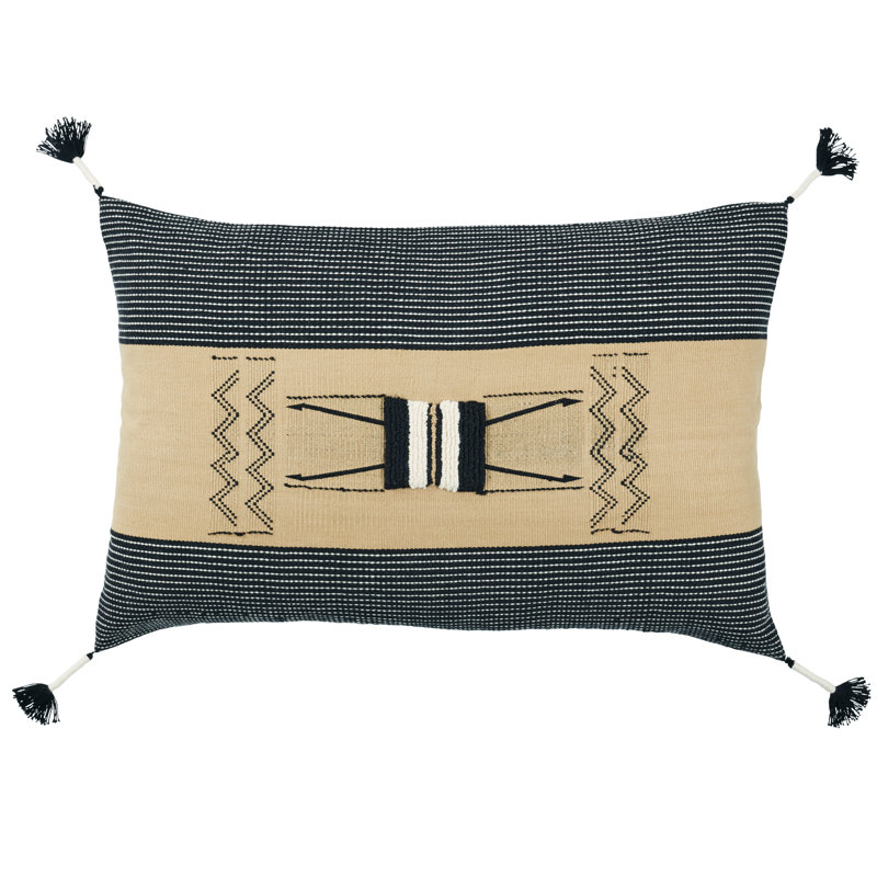 Housse et insert de coussin rectangulaire en coton Senna, Housse de coussin seulement - sans coussin