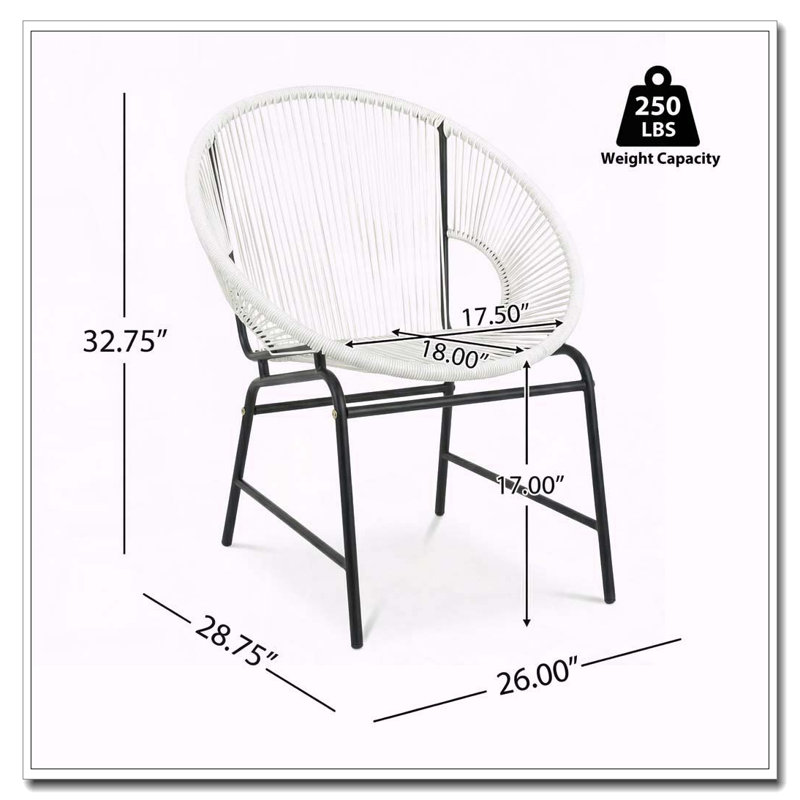 Ensemble de chaises de patio en osier, Blanc