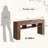 Slim Console Table with Open Storage Shelves in Light Brown & Dark Brown-1314923925