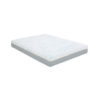 Matelas en mousse viscoélastique imprégnée de cuivre grand et moderne de 12 po avec housse Cool Touch Shaddix, base en mousse haute densité