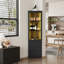 Corner Wine Storage Cabinet with LED Lighting & Remote Control