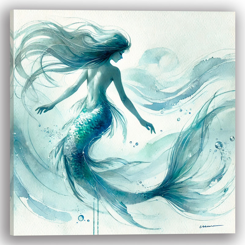 Mystic Mermaid Wrapped Canvas Wall Art, 30" H x 30" W