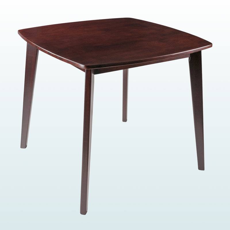 Ashford Square Dining Table with Angled Legs in Brown Finish, 29.15'' H X 33.80'' W X 33.80'' D