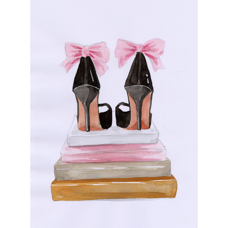 Books and Heels - Painting Print, Wrapped Canvas, 122cm H x 81cm W