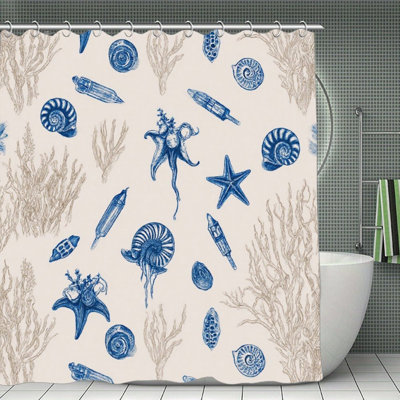 Rideaux de douche Playful Ocean Creatures, 71 x 71