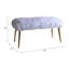 Banc rembourré en fausse fourrure blanche