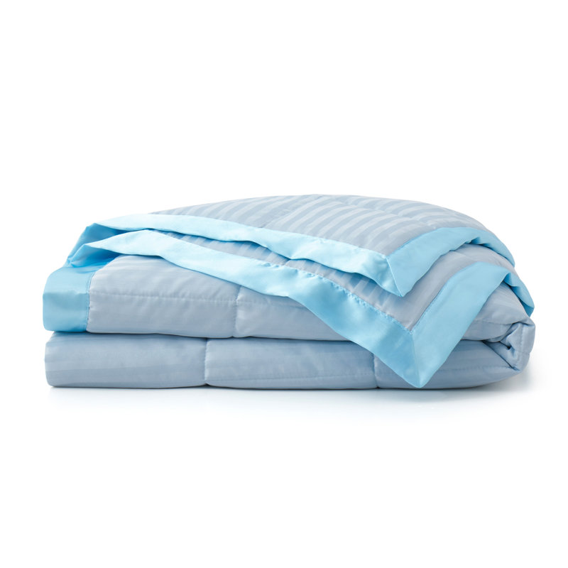 Lightweight duvet with Satin Trim, Blue, Queen
