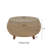  Round Drum Coffee Table, Handwoven Natural Seagrass with Glass Top, Wood Legs
