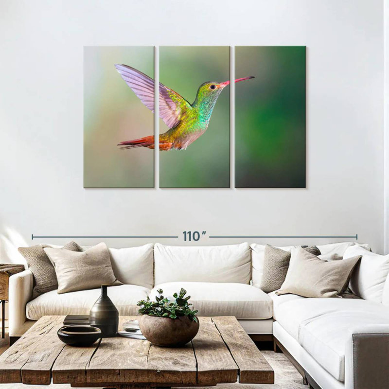 Iridescent Hummingbird, 48" H x 74" W