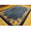 Hand Knotted Pile Rectangle Wool Blue 1920s Antique Rug