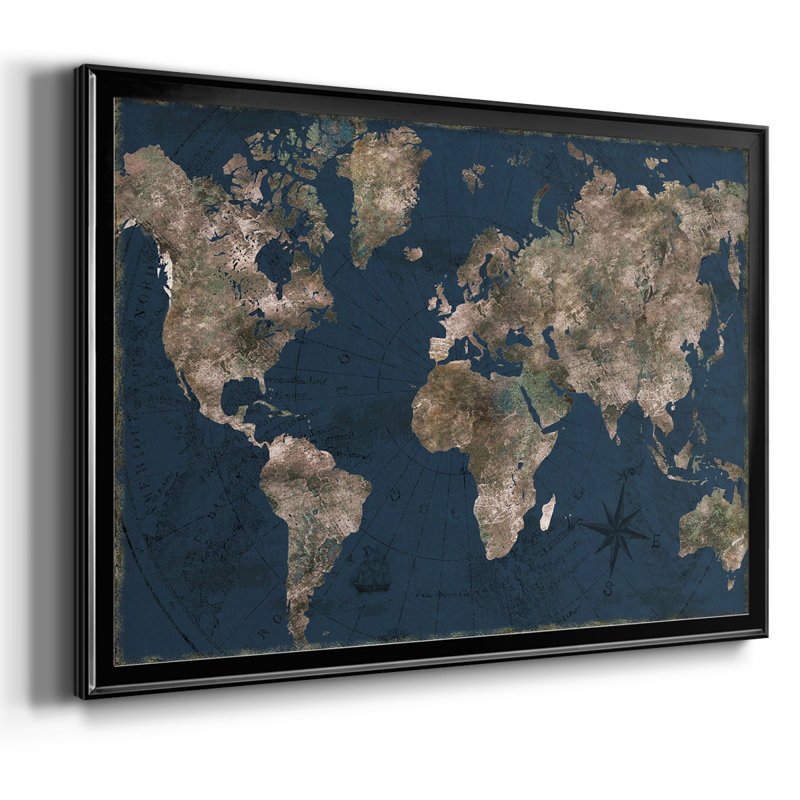 Marine atlas sur toile tendue, Noir, H 18 po x l 26 po x P 1,5 po