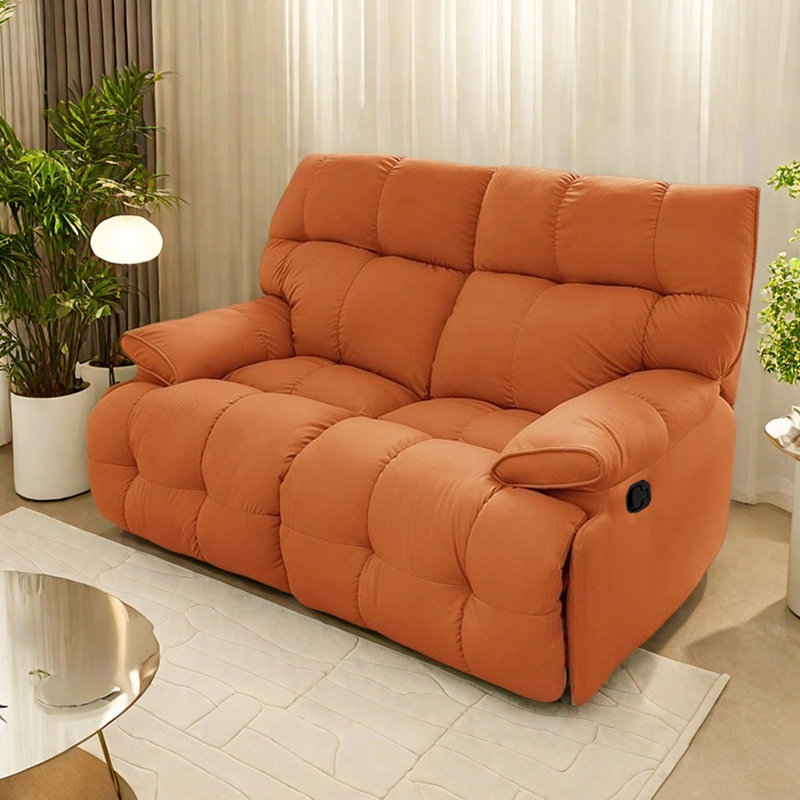 Spacious Double Position Casual Ergonomic Recliner, Orange