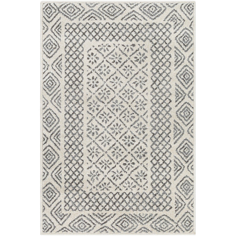 Calvo Light Beige/Charcoal Area Rug, Rectangle 2' x 2'11"