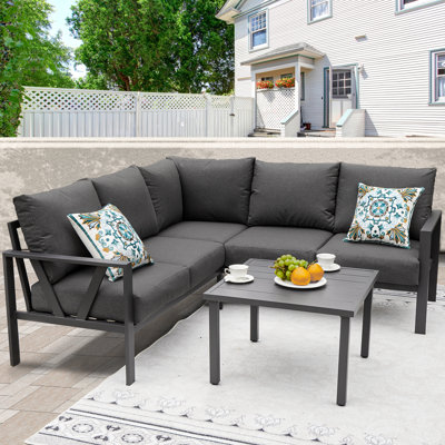 Ensemble de conversation modulaire avec coussins 6 pièces Aashriya