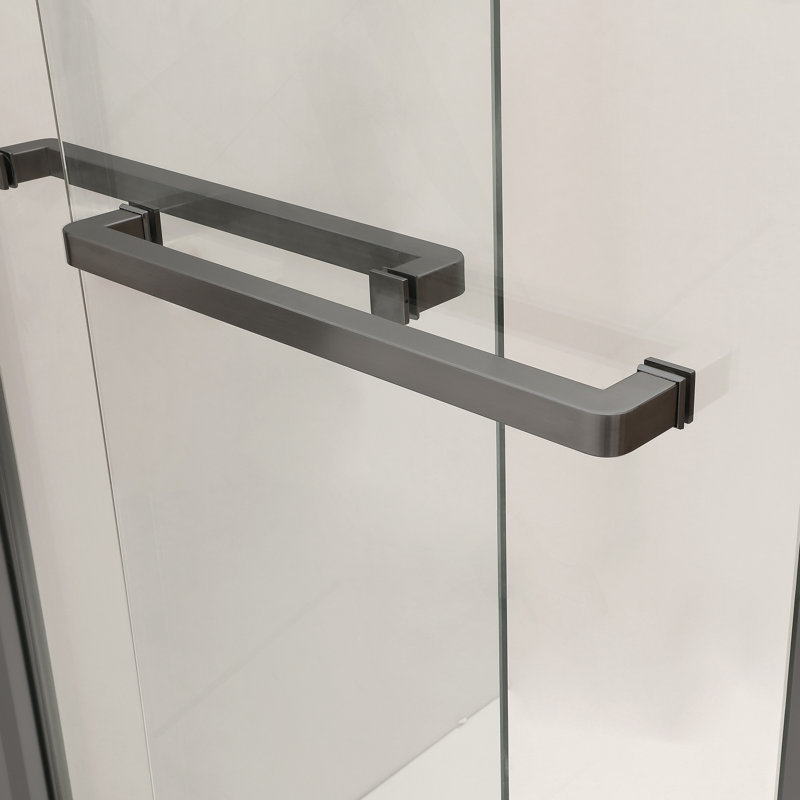 Shower Door 48" W x 76"H Double Sliding Shower Enclosure, 5/16 in. (8mm), Matte Black