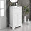 Meuble-lavabo 30 po avec comptoir d'évier, meuble-lavabo avec porte et deux tiroirs, planches en MDF, bois massif, un paquet, blanc