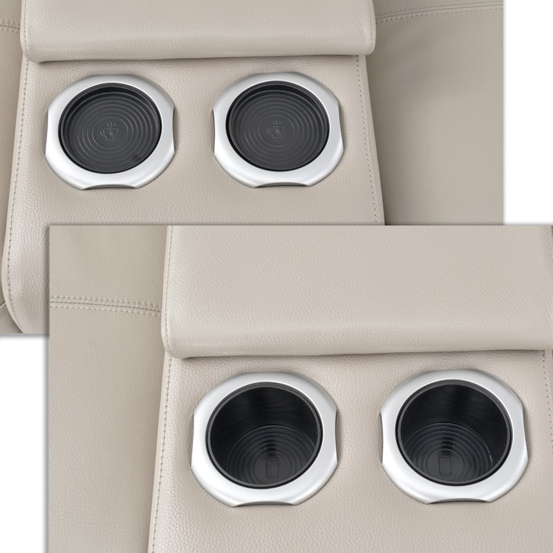 Mia Bella 78'' Recessed Arm Reclining Loveseat, Light Gray