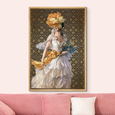 Altered Classical Portraits Idea4Wall Print Wall Art Vintage Fine Art Classic Wedding Dress Flower Woman Nature People Illustrations Pop Art Decorative Element Bohemian Chic For Living Room, Bedroom, Office
