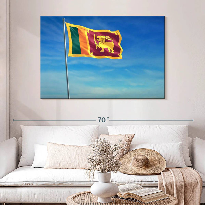 Hoisted Sri Lanka Flag, 32" H x 48" W