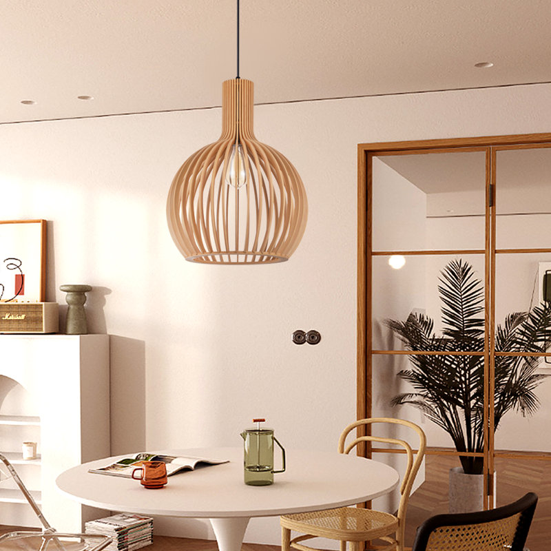 Malpress 1 - Light Light Brown Single Pendant, 11.81" H x 9.05" W x 9.05" D