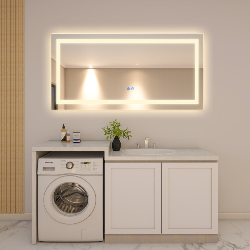 36X72 LED Bathroom Mirror with Lights, Anti-Fog, Dimmable, Backlit Front Lit, Smart Bathroom Vanity Mirror, Memory Function, Shatterproof, Tempered Glass (Horizontal/Vertical)