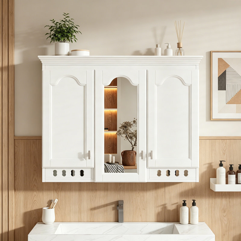Armoire murale avec tablettes réglables, White