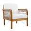 Chaises longues confortables, corde en bois d'acacia, patio moderne